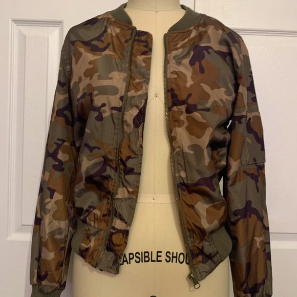 Women's Camouflage Bomber - Picture 1 of 5